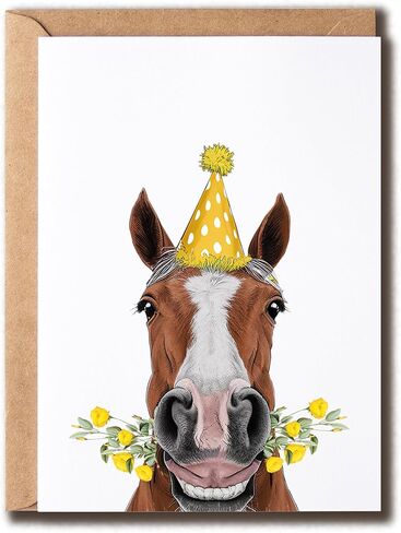Horse Card - Horse Birthday Card - Birthday Card For Horse Lovers - Greeting Card - Card For Family Friends - Happy Birthday Card - Cute Card in Saudi Arabia