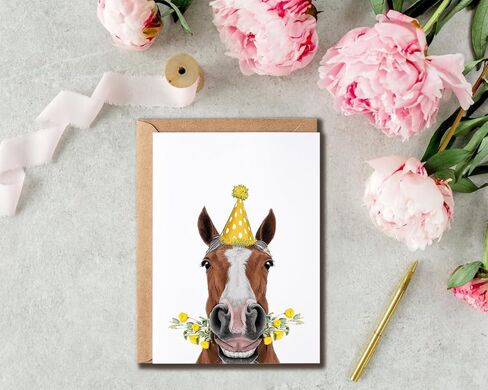 Horse Card - Horse Birthday Card - Birthday Card For Horse Lovers - Greeting Card - Card For Family Friends - Happy Birthday Card - Cute Card in Saudi Arabia