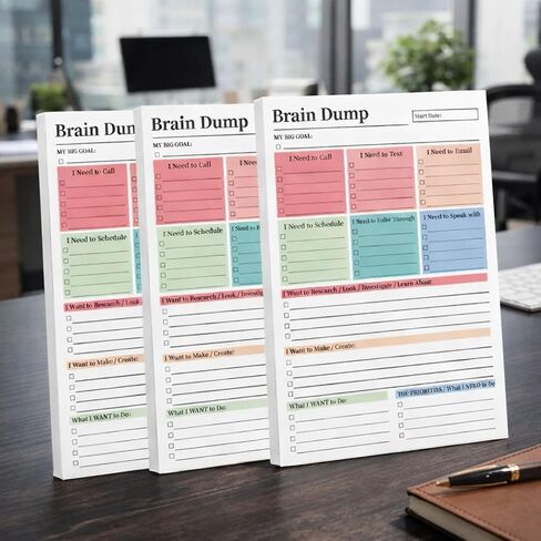 3PCS 50Pafes Brain Dump Tear Away To-Do Notebook, A5 Daily Planning Management Manual, High-performance Planner, Minimalist Notebook Planning Tool in Saudi Arabia