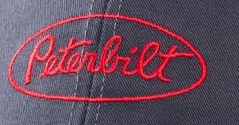 قبعة سائق الشاحنة من PETERBILT باللون الرمادي الفحمي، قبعة Snapback قابلة للتعديل مع شعار مطرز باللون الأحمر in Kuwait