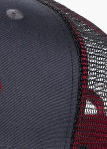 قبعة سائق الشاحنة من PETERBILT باللون الرمادي الفحمي، قبعة Snapback قابلة للتعديل مع شعار مطرز باللون الأحمر in Kuwait