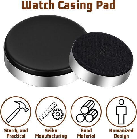 2 Pcs Watch Cushion, Round Watch Casing Cushion Leather Watches Protector Pad Holder Non-Slip Watches Repair Mat Watchmaking Tools for Movement Changing Battery Repair (S, M) in Saudi Arabia