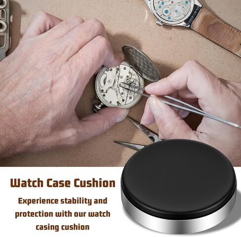 2 Pcs Watch Cushion, Round Watch Casing Cushion Leather Watches Protector Pad Holder Non-Slip Watches Repair Mat Watchmaking Tools for Movement Changing Battery Repair (S, M) in Saudi Arabia