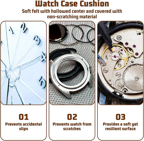 2 Pcs Watch Cushion, Round Watch Casing Cushion Leather Watches Protector Pad Holder Non-Slip Watches Repair Mat Watchmaking Tools for Movement Changing Battery Repair (S, M) in Saudi Arabia