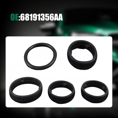 طقم حلقة دائرية لغطاء فلتر زيت محرك السيارة، حشية مانعة للتسرب مقاومة لدرجة الحرارة العالية، OEM # 68191356AA، متوافق مع كرايسلر شيروكي جراند رانجلر دودج رام (أسود) in Kuwait