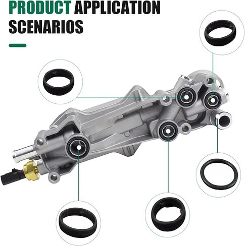 طقم حلقة دائرية لغطاء فلتر زيت محرك السيارة، حشية مانعة للتسرب مقاومة لدرجة الحرارة العالية، OEM # 68191356AA، متوافق مع كرايسلر شيروكي جراند رانجلر دودج رام (أسود) in Kuwait