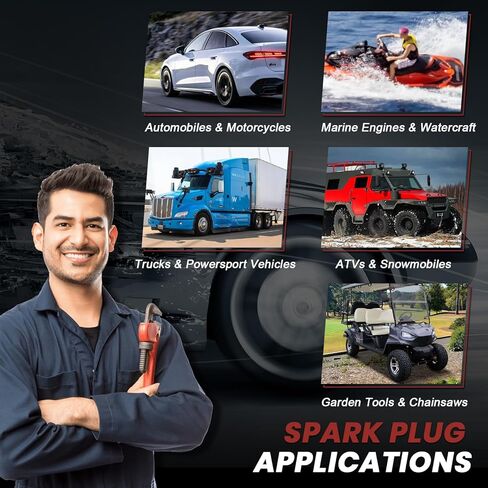 Iridium Spark Plugs Set of 8 7164 Compatible with 1997-2010 Ford F150 V8 4.6 5.4,Ford Expedition Explorer Mustang,Cadillac,Chevy,GMC,Lincoln,Buick,Mercury Vehicles 4.1 8.1L #TR55IX in Kuwait