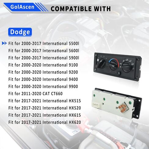 599-212 HVAC A/C سخان وحدة التحكم في المناخ، مفتاح التحكم في سخان تكييف الهواء متوافق مع 2002-2005 دودج رام 1500 2500 3500 وداكوتا 2001-2004 استبدال # 55055905AA 55055905AD 55056246AA in Kuwait