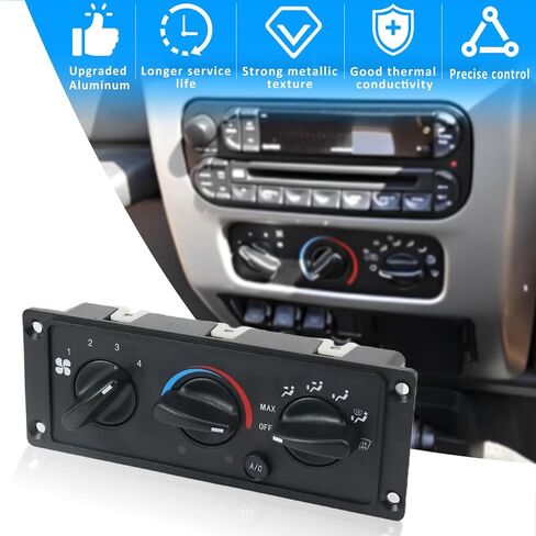 599-212 HVAC A/C سخان وحدة التحكم في المناخ، مفتاح التحكم في سخان تكييف الهواء متوافق مع 2002-2005 دودج رام 1500 2500 3500 وداكوتا 2001-2004 استبدال # 55055905AA 55055905AD 55056246AA in Kuwait