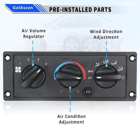 599-212 HVAC A/C سخان وحدة التحكم في المناخ، مفتاح التحكم في سخان تكييف الهواء متوافق مع 2002-2005 دودج رام 1500 2500 3500 وداكوتا 2001-2004 استبدال # 55055905AA 55055905AD 55056246AA in Kuwait
