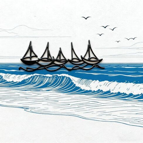 Sailboat Metal Wall Art Decor,Contemporary Modern Design Nautical Style Sail Boats Theme for Bedroom Living Room Garden Hotel Office Wall Decoration in Saudi Arabia