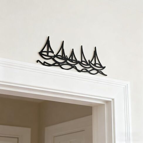Sailboat Metal Wall Art Decor,Contemporary Modern Design Nautical Style Sail Boats Theme for Bedroom Living Room Garden Hotel Office Wall Decoration in Saudi Arabia
