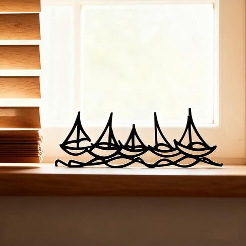 Sailboat Metal Wall Art Decor,Contemporary Modern Design Nautical Style Sail Boats Theme for Bedroom Living Room Garden Hotel Office Wall Decoration in Saudi Arabia