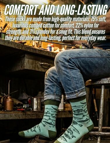 InnoBeta Fishing Gifts for Men, Gifts for Fishing Lover, One Size Crew Socks, I'd Rather Be FXXXING in Saudi Arabia