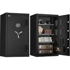 TIGERKING 8.78 قدم مكعب مقاوم للحريق ومقاوم للماء وآمن للمنزل، فولاذ شديد التحمل، 40 دقيقة 1200 درجة فهرنهايت للحماية من الحرائق، حماية للمياه لمدة 72 ساعة، قفل لوحة مفاتيح سهل الوصول، جيوب منظم الباب، أرفف قابلة للتعديل in Kuwait