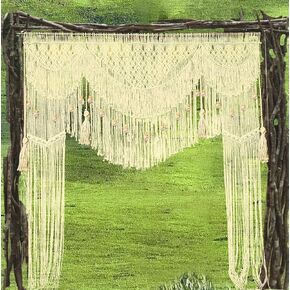 خلفية زفاف كبيرة من kiido لشجرة/قوس بوهيمي للتعليق على الحائط ديكور بوهو نسيج المدخل/ستائر النافذة مقسم الغرفة - فاخر (78 بوصة عرض × 82 ارتفاع) in Kuwait