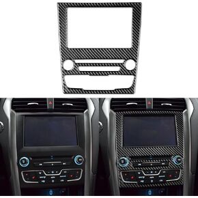 Real Bright Soft Carbon Fiber Car Dash Central Navigation Screen Control Panel ​​Sticker Compatible with Ford Mondeo/Fusion 2013 2014 2015 2016 2017 2018 2019 Auto Interior Accessories Black in Saudi Arabia