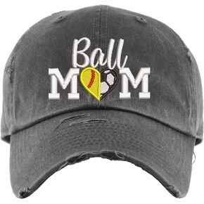 Ball Mom Hat - Softball & Soccer | Distressed Baseball Cap or Ponytail Hat | Personalized Soccer and Softball Mom Hat in Kuwait