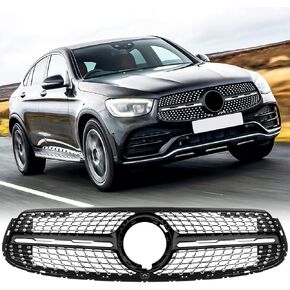 لسيارة 2020 2021 2022 مرسيدس بنز GLC-Class GLC 300/300e/350e/43 AMG أمامية مع حزمة AMG مصد شبكي على شكل ماسي مع حافة سوداء in Kuwait