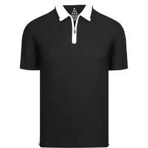 Alex Vando Men’s Golf Shirt Quick Dry Stretch Performance Zip Short Sleeve Polo Shirt in Kuwait