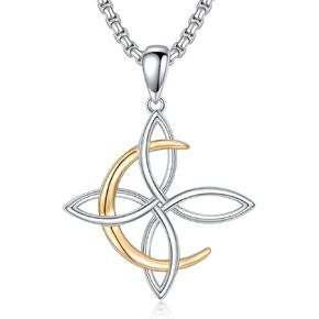 قلادة من الفضة الاسترليني عيار 925 برمز السحر، حلزون ثلاثي، عقدة ساحرة سلتيك، قلادة تميمة للرجال in Kuwait