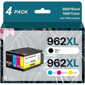 962XL Ink Cartridges Combo Pack Compatible for HP 962 Ink Work with HP OfficeJet Pro 9015 9020 9012 9010 9018 9025 9019 Printers(4 Pack) in Kuwait