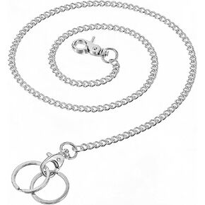 سلسلة محفظة للرجال والنساء 24 بوصة سلسلة جيب معدنية متينة مع مشابك جراد البحر و2 حلقة مفاتيح للمفاتيح ومحفظة الجينز والسراويل in Kuwait