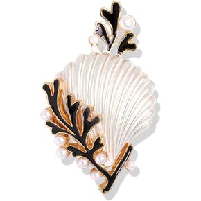 Shell Brooch Pin Sea Shell Ocean Animal Lapel Pin Scallop Shell Pins Sea Shell Jewelry Dress Accessories Cute Sea Animals Brooches for Women for Mom Best Friends Gift in Saudi Arabia