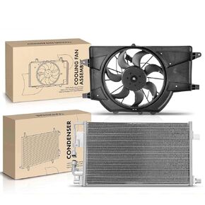 Replacement Parts for AC Condenser&Radiator Cooling Fan Assembly Kit for Saturn Vue 2002-2003 3.0L Mod-A58PP-108319 in Kuwait