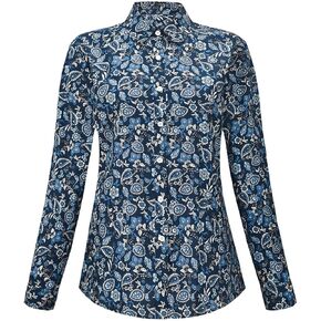 Womens Blouses Casual Long Sleeve Work Button Down Dress Hawaiian Shirts Tops in Kuwait