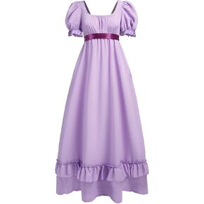 Regency Dresses for Women Regency Era Dress Empire Waist Victorian Tea Party Ball Gown with Satin Sash in Kuwait