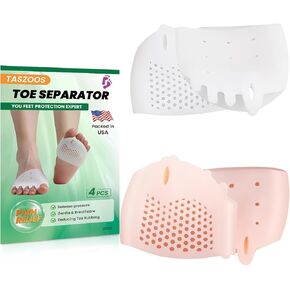 Toe Separator for Women, 4 Pcs Gel Toe Spacers, Breathable & Soft Metatarsal Pads, Ball of Foot Cushions for Pain Relief Mortons Neuroma, Metatarsalgia, Comfort for Standing,Walking,Running in Kuwait