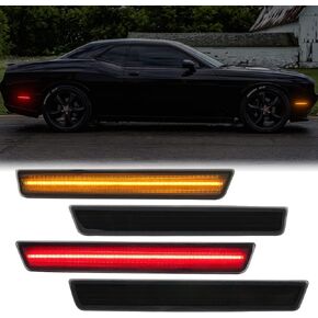 LED Side Marker Light Replacement for Challenger 2015-2022, 4 PCS Smoked Lens Front Rear Side Fender Parking Position Lamp Assembly in Kuwait