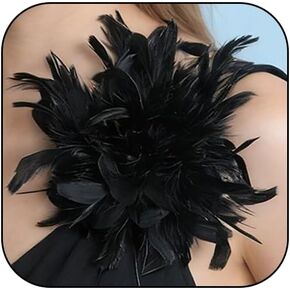 Feather Flower Large Brooch Lapel Pins for Women Elegant Fluffy Feather Brooch Pin Wedding Party Dance Banquet Accessories in Kuwait