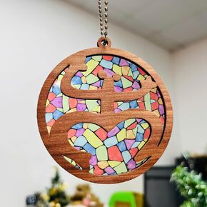 Taino Sol Car Charm Hanging Accessories, Puerto Rico Symbol Suncatcher Christmas Ornaments for Tree, Colorful Boricua Ornament, Unique Birthday Gifts for Family, Boss, Puerto Rican, Housewarming in Kuwait