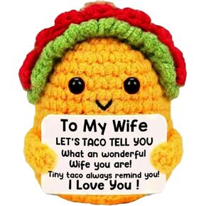 هدايا عيد ميلاد كروشيه تاكو إيجابية للنساء والرجال مصنوعة يدويًا تاكو صغير دعم ملهم عاطفي تاكو هدايا عيد الحب له حشوات تخزين عيد الميلاد اخترني هدية للنساء in Kuwait