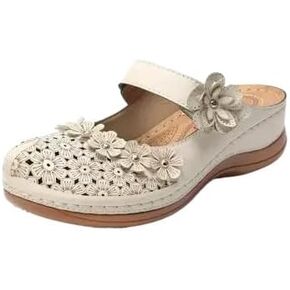 البغال للنساء صندل خشبي مريح أنيق الصيف مغلق اصبع القدم البغال عادية الانزلاق على الأحذية مع حلقة هوك قابلة للتعديل in Kuwait