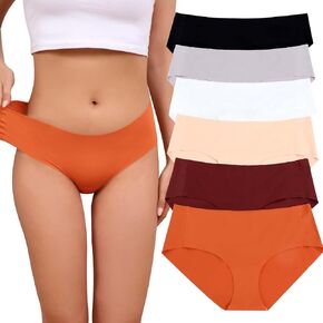 Seamless Mid Waist Underwear No Show Panties Breathable Stretch Hipster Briefs Full Coverage Multipack 6-Pack in Saudi Arabia