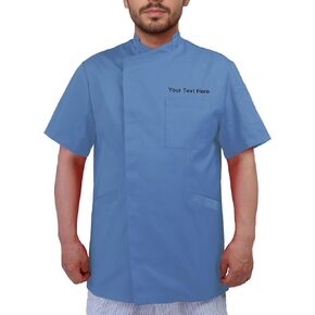 Personalized Embroidered Men's Short-Sleeve Chef Coat Jacket - Add Custom Text in Saudi Arabia