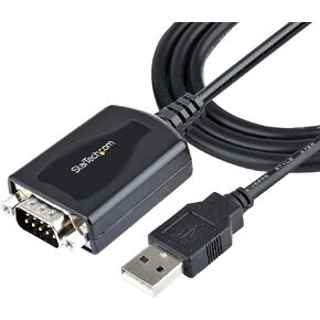 ستارتيك. كيبل محول USB الى RS232 تسلسلي DB9 بطول 1 قدم من كوم مع خاصية الاحتفاظ بكوم - محول USB الى VGA يصل الى 920 كيلو بايت في الثانية (ICUSB232PRO) اسود in Kuwait