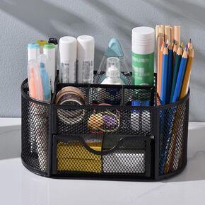 Mesh Desk Organizer, Basics Pen Holder and Desk Organizer with Compartments, Desk Accessories & Workspace Organizers for Office School Home Supplies Teacher Students in Saudi Arabia