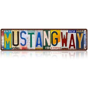 Vintage Mustang Way Street Sign Wall Decor Metal Tin Signs for Bar Home Bedroom Garage in Kuwait