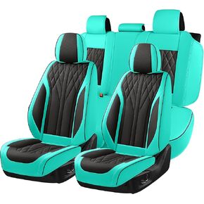 أغطية مقاعد السيارة مجموعة كاملة من أغطية مقاعد السيارة وسادة مقعد السيارة الفاخرة المقاومة للماء أغطية مقاعد السيارات الفاخرة غطاء مقعد السيارة مناسب لمعظم السيارات (وردي فاقع-أسود) in Kuwait