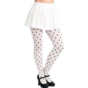 ENVY BODY SHOP Women's Opaque Sheer Polka Dot Control Top Pantyhose Tights, Dot Pattern, Stretch Comfort Fit in Kuwait