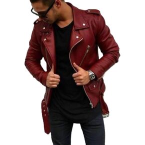 Leather Jacket Men - Real Lambskin Cafe Racer Black Biker Style Casual Leather Jackets For Mens in Saudi Arabia