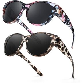 FIMILU 2 حزم من النظارات الشمسية المستقطبة تناسب النظارات للنساء، نظارات شمسية مستديرة حماية من الأشعة فوق البنفسجية 400 للقيادة والخارجية in Kuwait