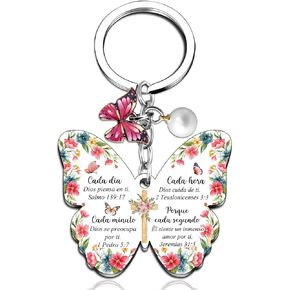 Spanish Christian Keychain Gift for Women Religious Inspirational Gift with Bible Verse Regalos Cristianos Religious Spiritual Presents for Spanish Women in Kuwait