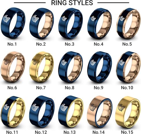 Gift for Patriotic American - American Flag Eagle Ring - Tungsten - 8mm - Personalized Custom Engraving - Brushed Polished - Men Women - Band - Anniversary Wedding - Flat Dome Bevel - Blue Yellow Rose in Saudi Arabia