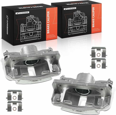 A-Premium Disc Brake Caliper Assembly with Bracket Compatible with Acura and Honda Models - CSX 2006-2011 L4 2.0L, Civic 2006-2015, 1.8L - Front Driver and Passenger Side, 2-PC Set in Saudi Arabia
