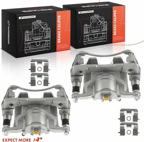 A-Premium Disc Brake Caliper Assembly with Bracket Compatible with Acura and Honda Models - CSX 2006-2011 L4 2.0L, Civic 2006-2015, 1.8L - Front Driver and Passenger Side, 2-PC Set in Saudi Arabia